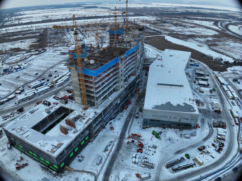 Février 2025 : le pavillon B entame la construction de son dernier étage!