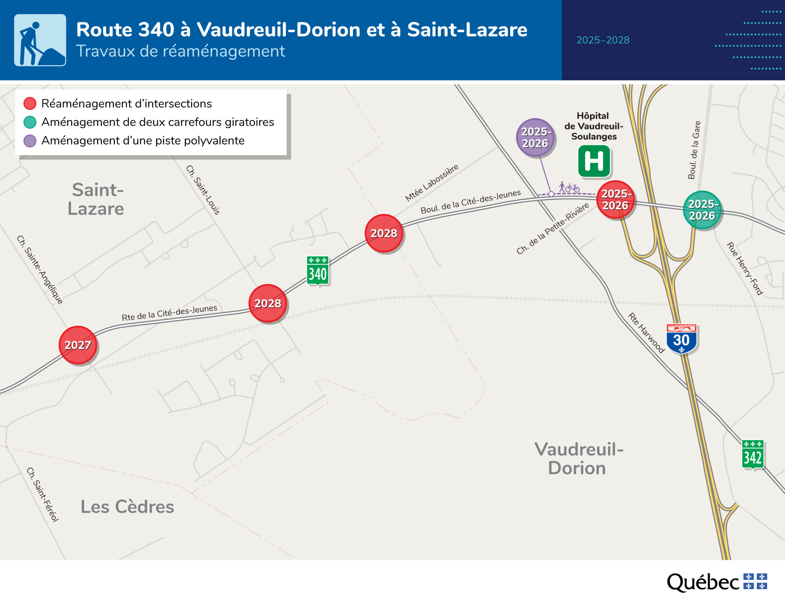 Travaux de réaménagement de la route 340
